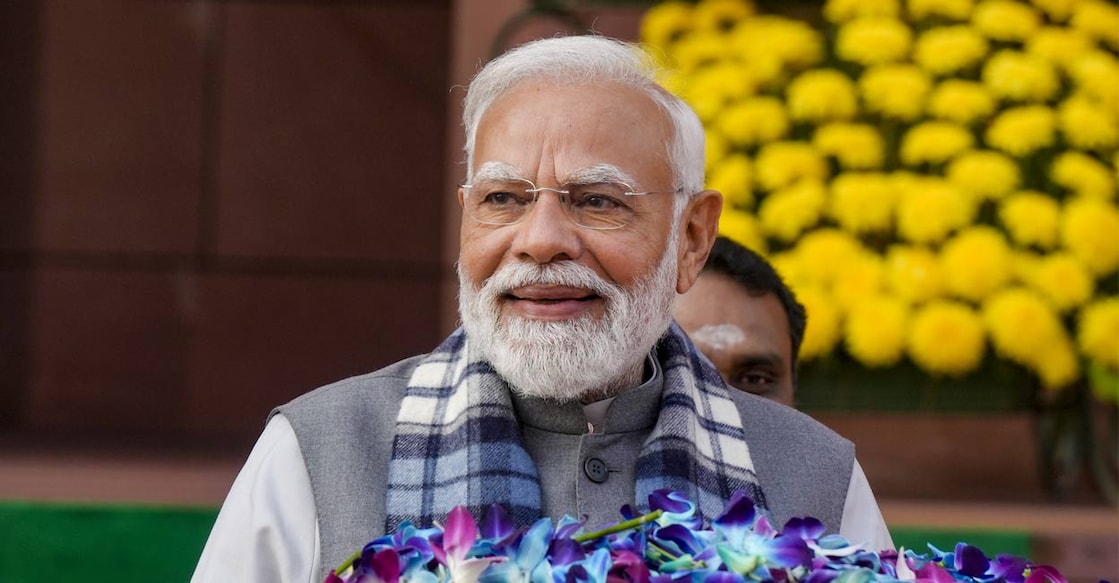 Prime Minister Narendra Modi addresses the media on the first day of the Winter Session of Parliament, in New Delhi, Monday. Photo: PTI. 