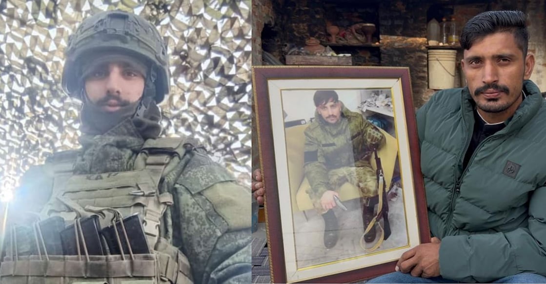 1. Ravi Moun 2. Elder brother Ajay Moun holding Ravi's photo. Photo: Special Arrangement