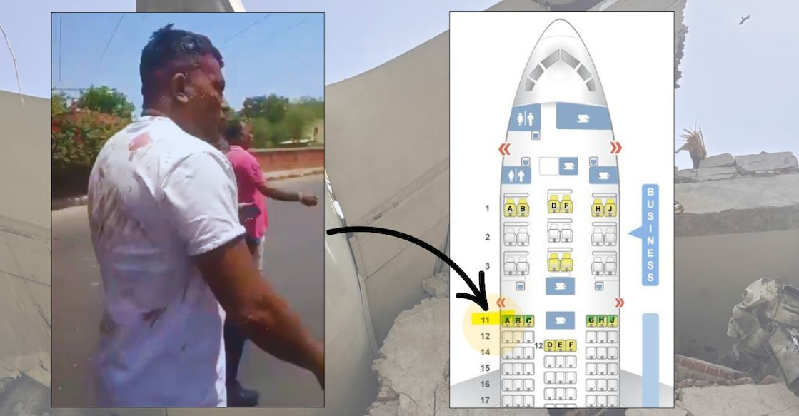 Untitled design - 1 Viswashkumar Ramesh sat on seat 11A. Photos: Screengrab @social media/seatguru.com