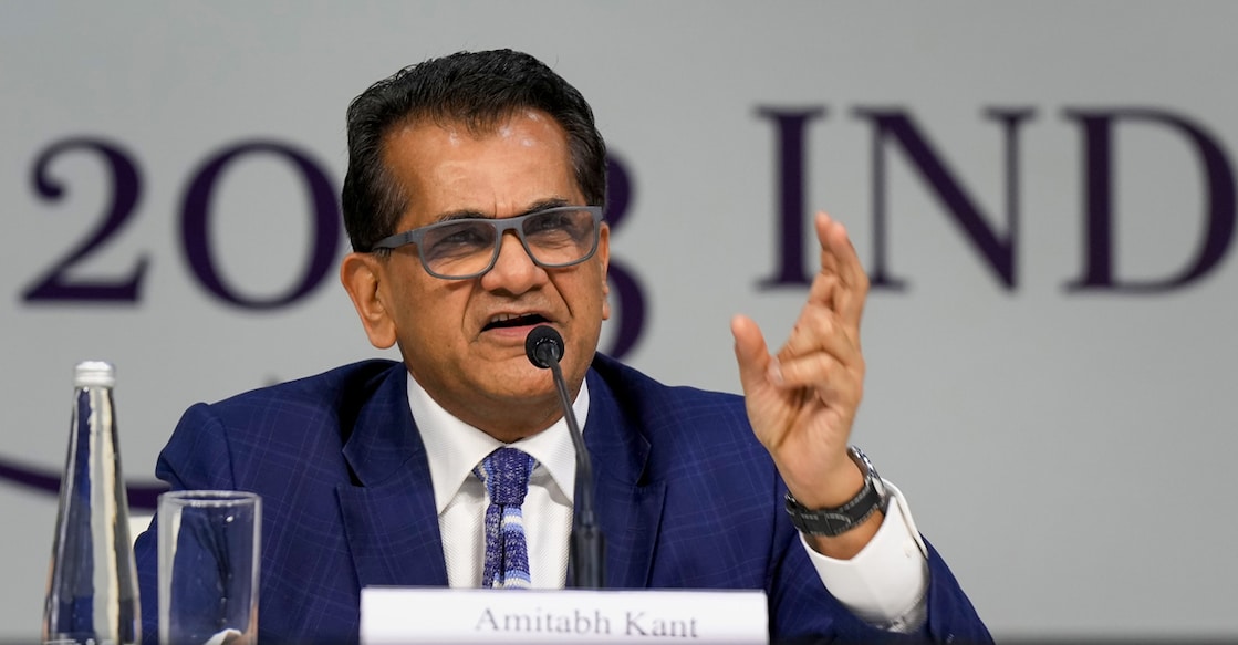 PTI06_16_2025_000026B **EDS: FILE IMAGE** New Delhi: In this Friday, Sept. 8, 2023 file image, India’s G20 Sherpa Amitabh Kant during the G20 curtain raiser press conference, in New Delhi. Kant on Monday, June 16, 2025, announced his resignation as G20 Sherpa. (PTI Photo/Shahbaz Khan)(PTI06_16_2025_000026B)
