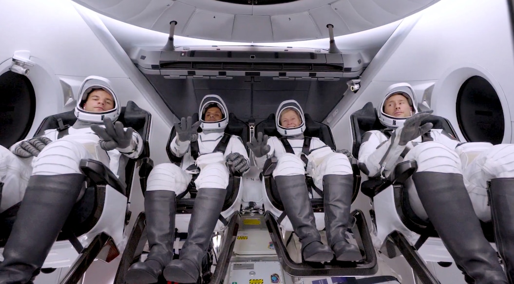 PTI06_25_2025_000203B Indian astronaut Shubhanshu Shukla and three others are aboard the SpaceX Dragon spacecraft bound for the International Space Station. Photo: @SpaceX via PTI Photo