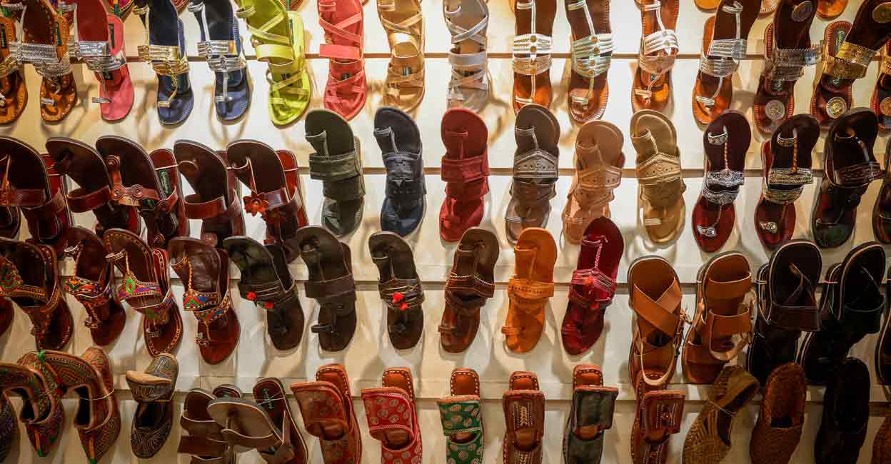 PRADA-INDIA 'Kolhapuri' sandals, an Indian ethnic footwear, are on display at a store in New Delhi, India, June 27, 2025. Photo: REUTERS/Adnan Abidi
