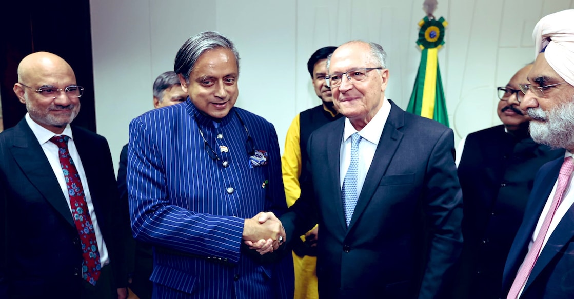 tharoor-delegation-brazil Shashi Tharoor with Brazil's Vice President HE Geraldo Alckmin. Photo: X/@ShashiTharoor