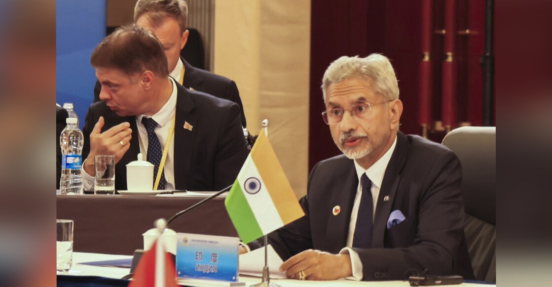 External Affairs Minister S Jaishankar during SCO Council of Foreign Ministers Meeting, in Tianjin, China. Photo: @DrSJaishankar on X via PTI.