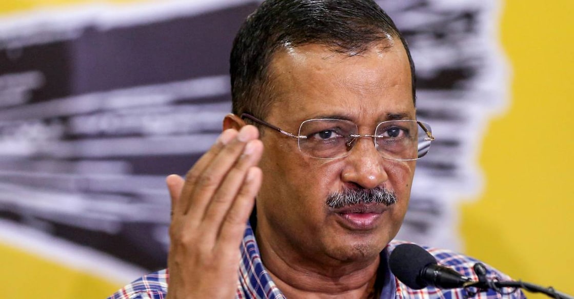 AAP leader Arvind Kejriwal addresses media in Delhi. Photo: PTI