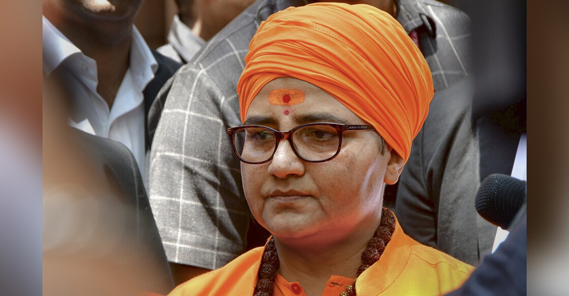 Former BJP MP Pragya Singh Thakur at a special NIA court after a hearing on the 2008 Malegaon blast case, in Mumbai. File photo: PTI
