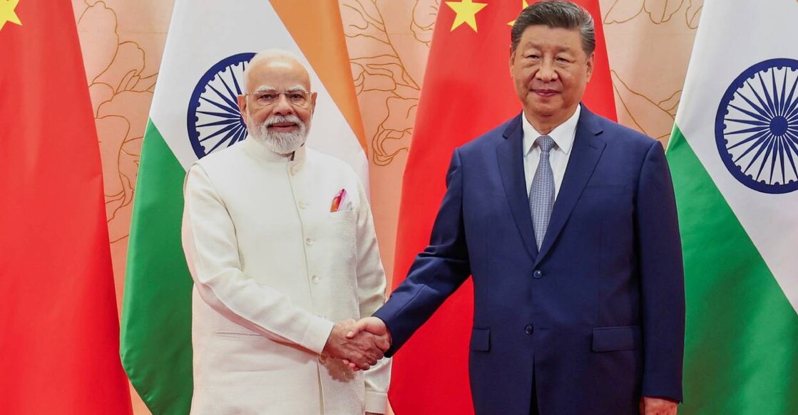 Indian Prime Minsiter Narendra Modi and Chinese President Xi Jinping during a meeting, in Tianjin, China on August 31. Photo: PMO