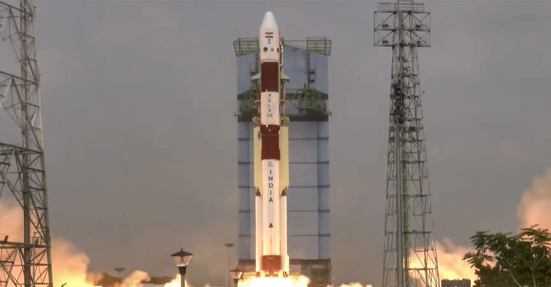 In this screengrab from a video posted on January 12, 2026, the ISRO'ss PSLV-C62 carrying the EOS-N1 lifts off from the Satish Dhawan Space Centre in Sriharikota, Andhra Pradesh. Photo: @isroofficial5866/YT via PTI Photo