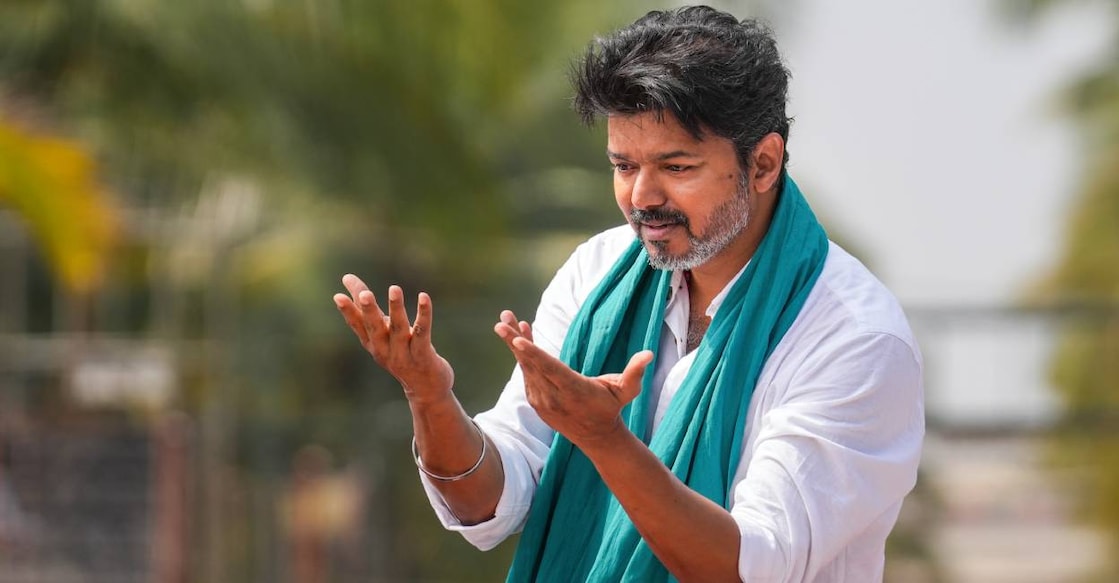 Vijay during TVK rally in Tamil Nadu. Photo: PTI/ File