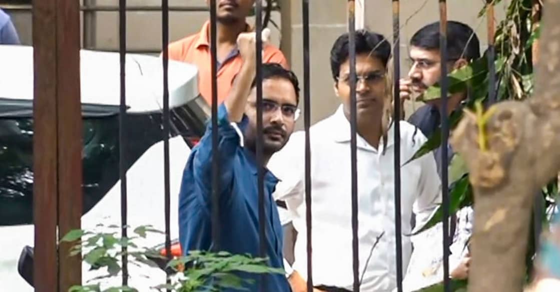 Cockroach Janta Party (CJP) leader Ashutosh Ranka steps out of the Executive Magistrate court premises after being released on a bond to maintain peace, following his preventive detention by the Delhi Police under Sections 126 and 170 of the Bharatiya Nagarik Suraksha Sanhita (BNSS), in New Delhi, on Sunday. Photo: PTI.