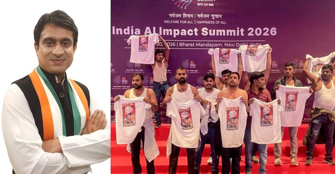 Uday Bhanu Chib, national president of IYC and shirtless protest at AI summit. Photo: IYC official website, PTI