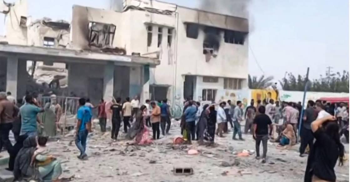 This image grab taken from Iranian state television broadcasted on February 28, 2026, show what it says is the site of deadly US and Israeli strikes that hit a girls' elementary school in Minab, in the southern Iranian province of Hormozgan near the strategic sea route of the Strait of Hormuz. Photo: AFP