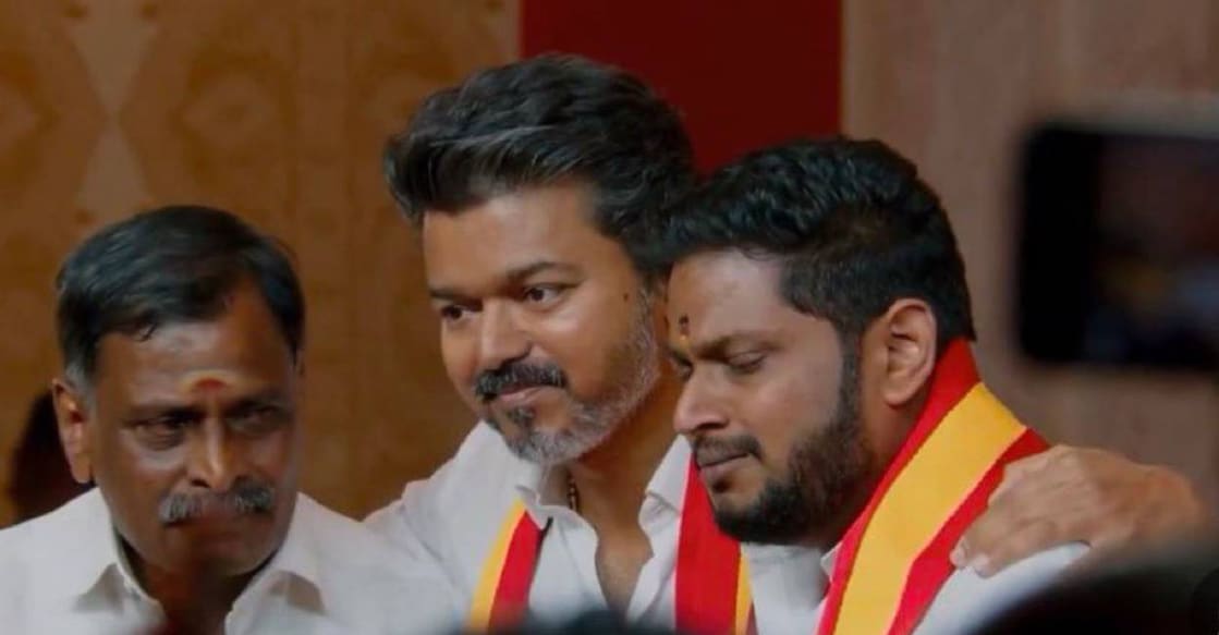 Vijay with Sabarinathan. Photo: Screengrab/ Video