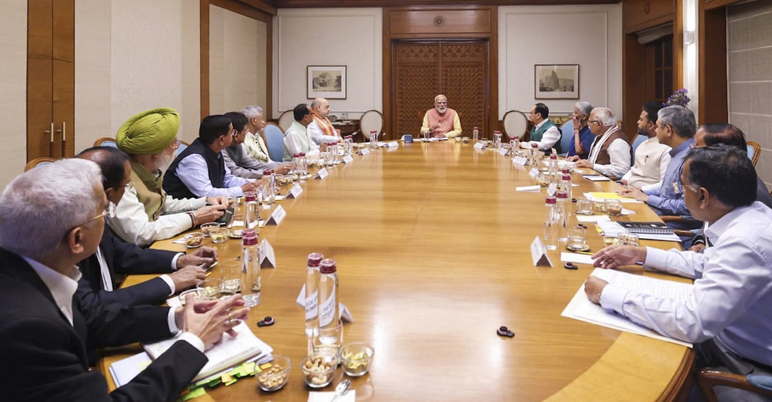 Prime Minister Narendra Modi chairs a meeting of the Cabinet Committee on Security (CCS). Photo: PTI