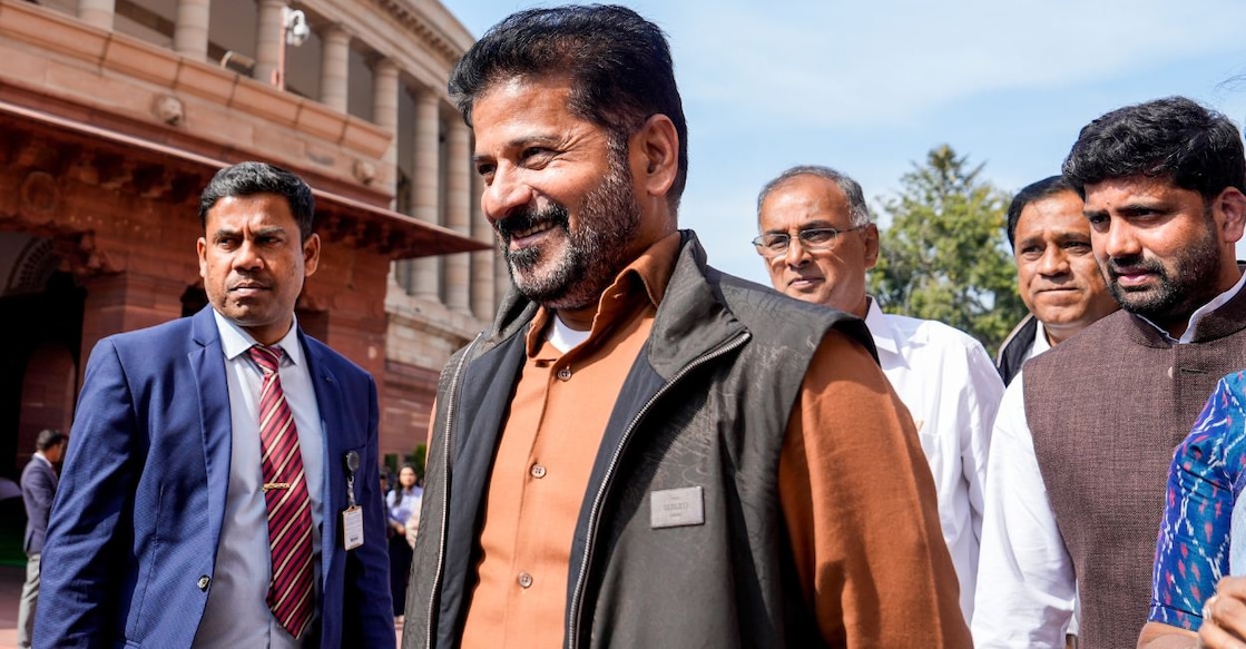 A file photo of Telangana Chief Minister A Revanth Reddy at the Parliament House complex in Delhi. Photo: PTI