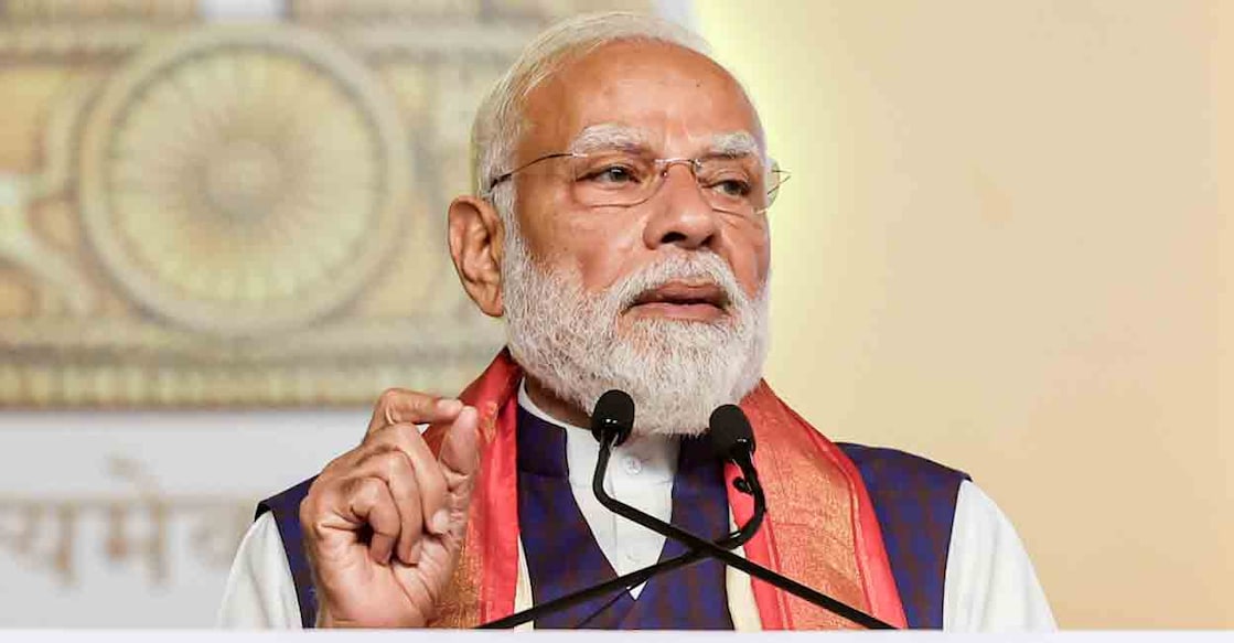 Prime Minister Narendra Modi during the inauguration and foundation stone laying ceremony of various projects, in Hyderabad, Telangana on May 10, 2026. Photo: PMO via PTI