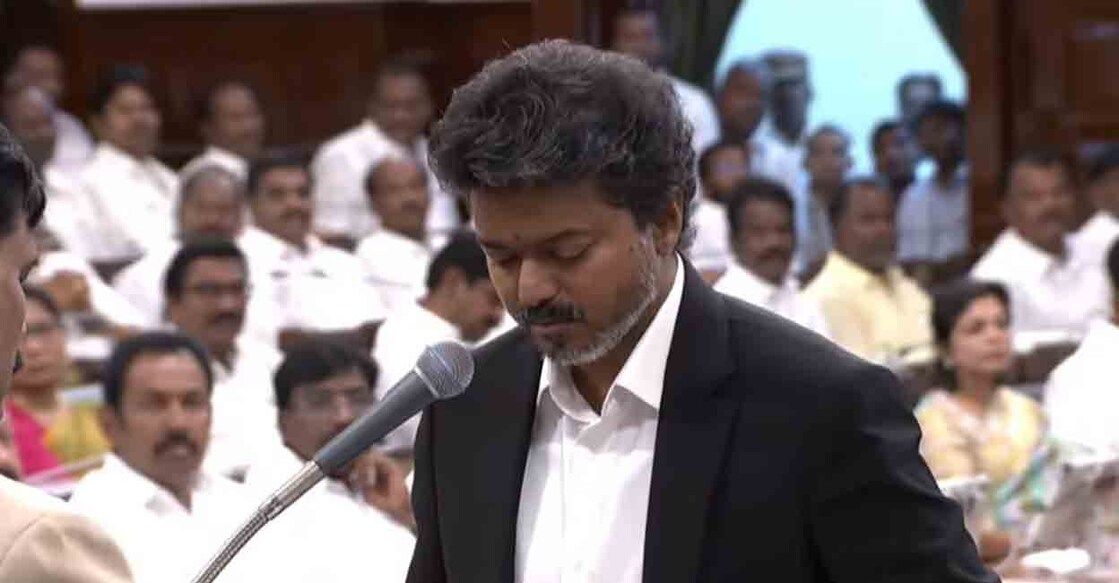 Vijay takes oath as MLA in Tamil Nadu Assembly. Photo: Youtube