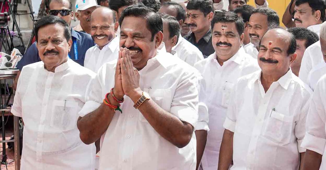 AIADMK General Secretary and party MLA-elect for Edappadi constituency, Edappadi K Palaniswami, arrives at the Tamil Nadu Legislative Assembly to take oath of office, in Chennai, Monday, May 11, 2026. Photo: PTI