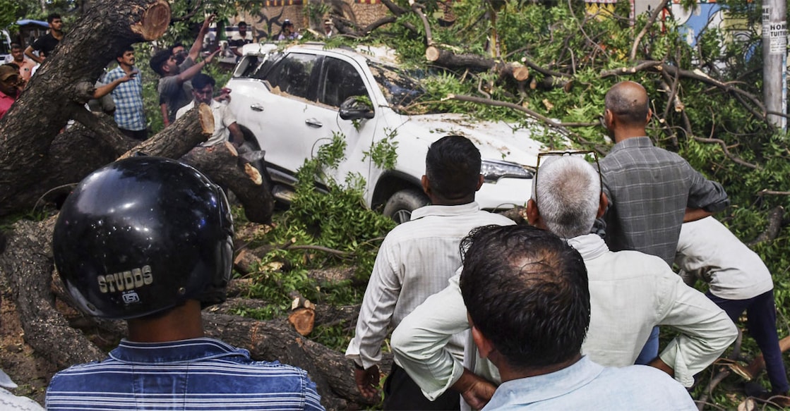 Aftermath of a dust storm in Uttar Pradesh. Photo: PTI 