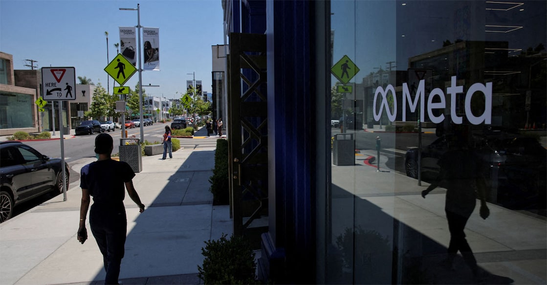 A woman walks by the Meta Lab in Los Angeles, California, U.S., May 20, 2026. Photo: REUTERS/Daniel Cole/File Photo