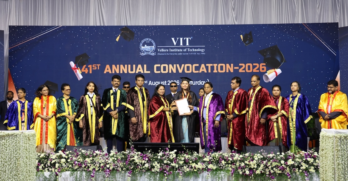 Delhi Chief Minister Rekha Gupta at the 41st convocation of VIT University, Vellore. Photo: Special Arrangement