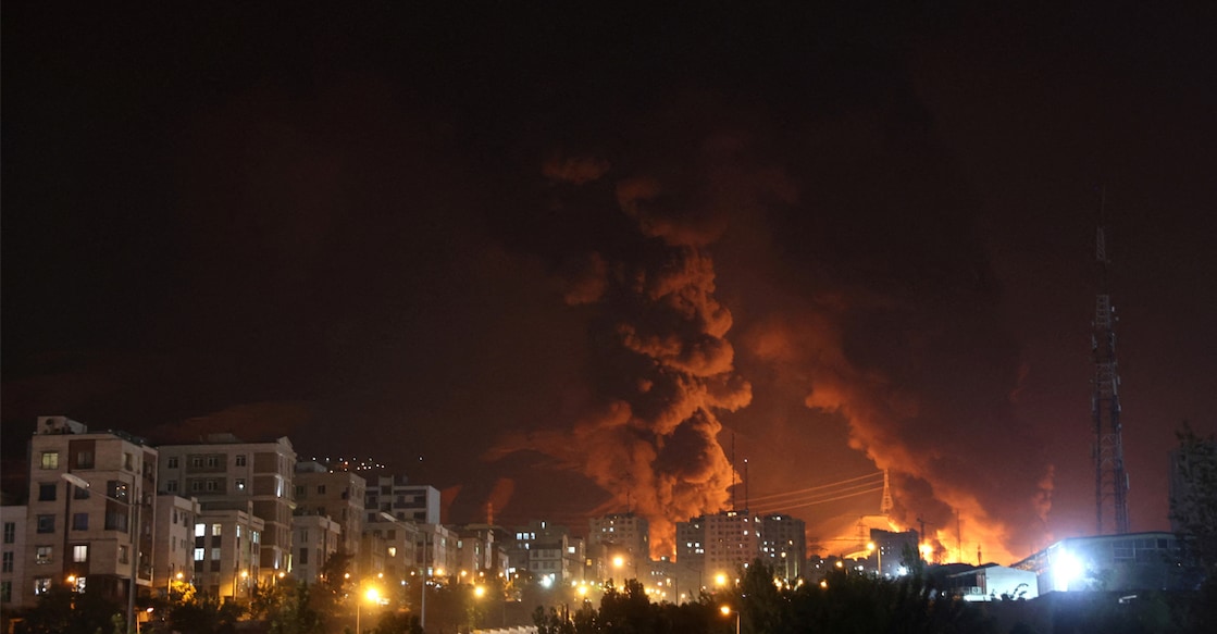 Fire of Israeli attack on Sharan Oil depot is seen following the Israeli strikes on Iran, in Tehran. Photo: Majid Asgaripour/WANA (West Asia News Agency) via REUTERS
