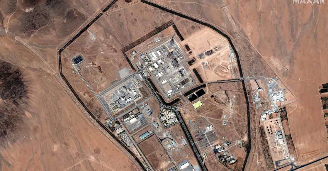 IRAN-NUCLEAR-CONTAMINATION-RISKS A satellite image shows the damaged Arak heavy water reactor facilities, following Israelli airstrikes, in Iran, June 19, 2025. Photo: Maxar Technologies/Handout via REUTERS