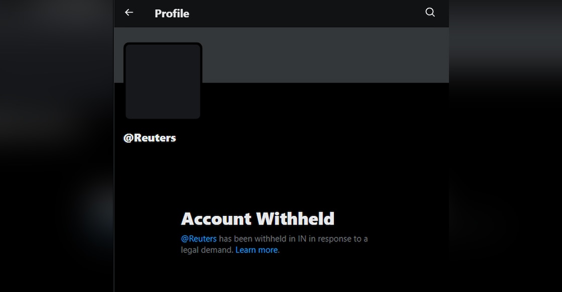 reuters Users attempting to access the handle on X are met with a message stating that the account has been withheld in India due to legal demands. Photo: X