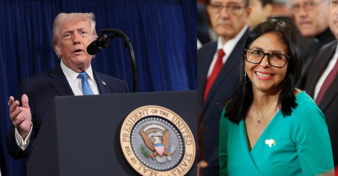 US president Donald Trump and Venezuela interim president Delcy Rodriguez . Photo: Reuters