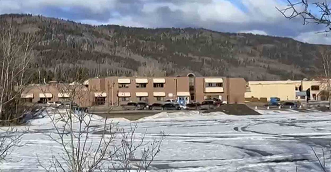 Screengrab of a video provided by local journalist shows the middle school and high school building where a shooting took place in Canada on Wednesday. Photo: AFP