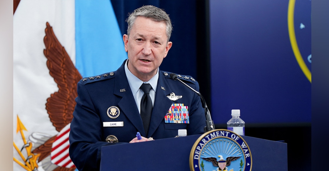Chairman of the United States Joint Chiefs of Staff General Dan Caine holds a briefing amid the US-Israeli conflict with Iran, at the Pentagon in Washington. Photo: Reuters