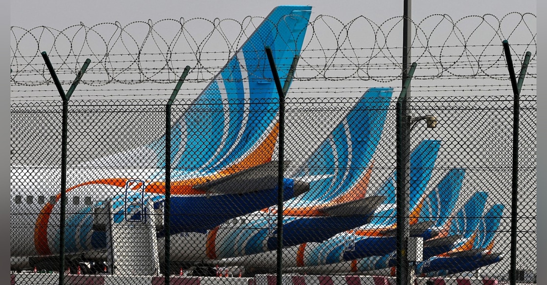FlyDubai airline planes are parked on the tarmac at Dubai International Airport in Dubai on March 2, 2026. Photo: AFP
