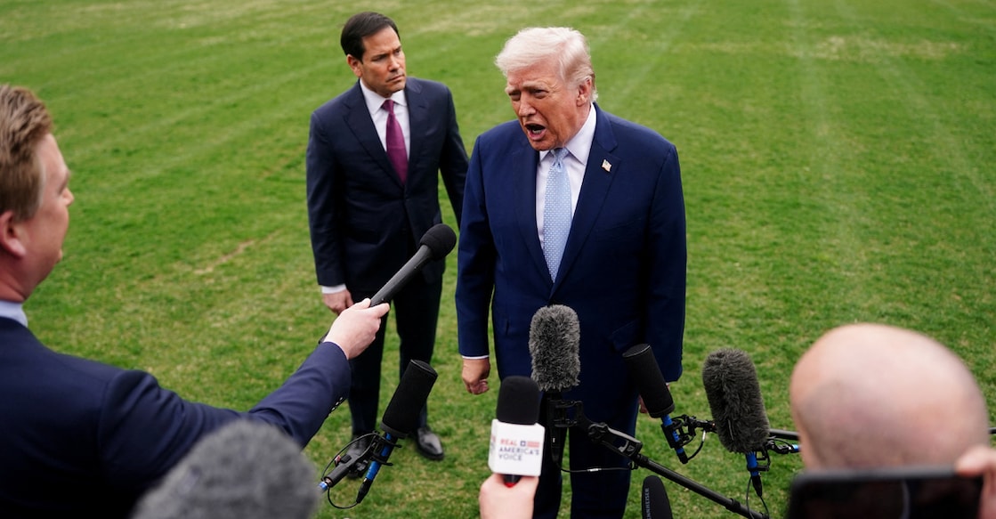 US President Donald Trump speaks to the media, flanked by US Secretary of State Marco Rubio, in Washington, DC, US, March 20, 2026. Photo: Reuters