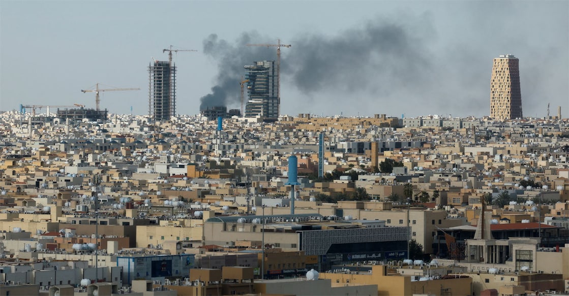 Smoke rises above the city, amid the US-Israeli conflict with Iran, in Riyadh, Saudi Arabia. Photo: REUTERS/Stringer