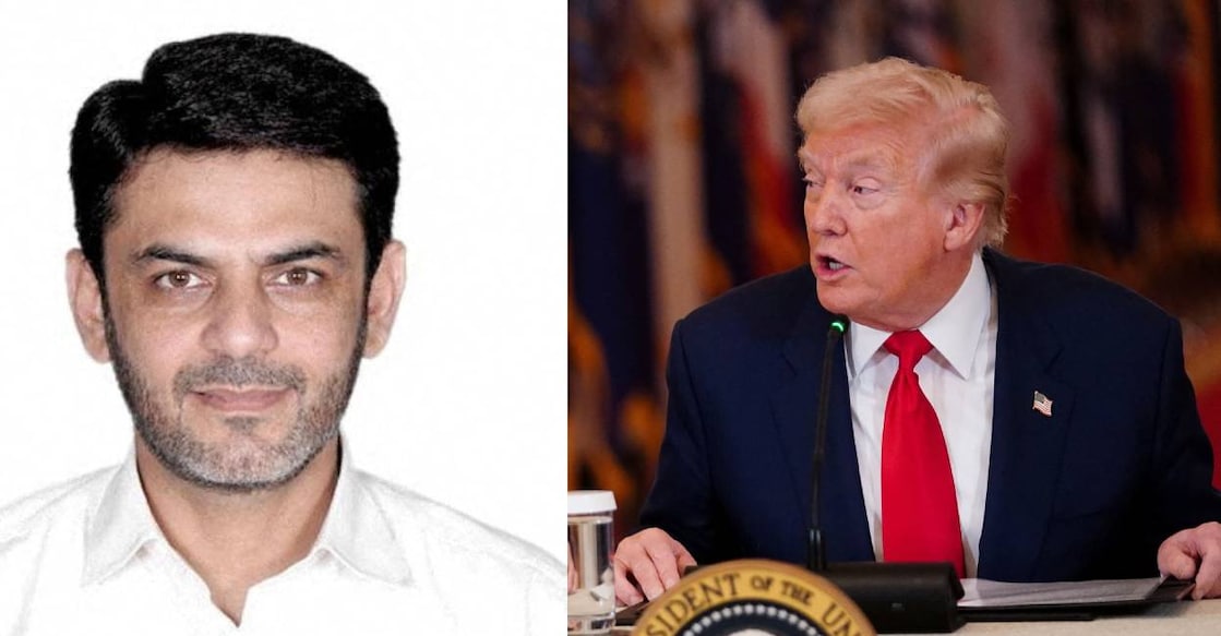 Asif Merchant and US president Donald Trump. Photo: Reuters