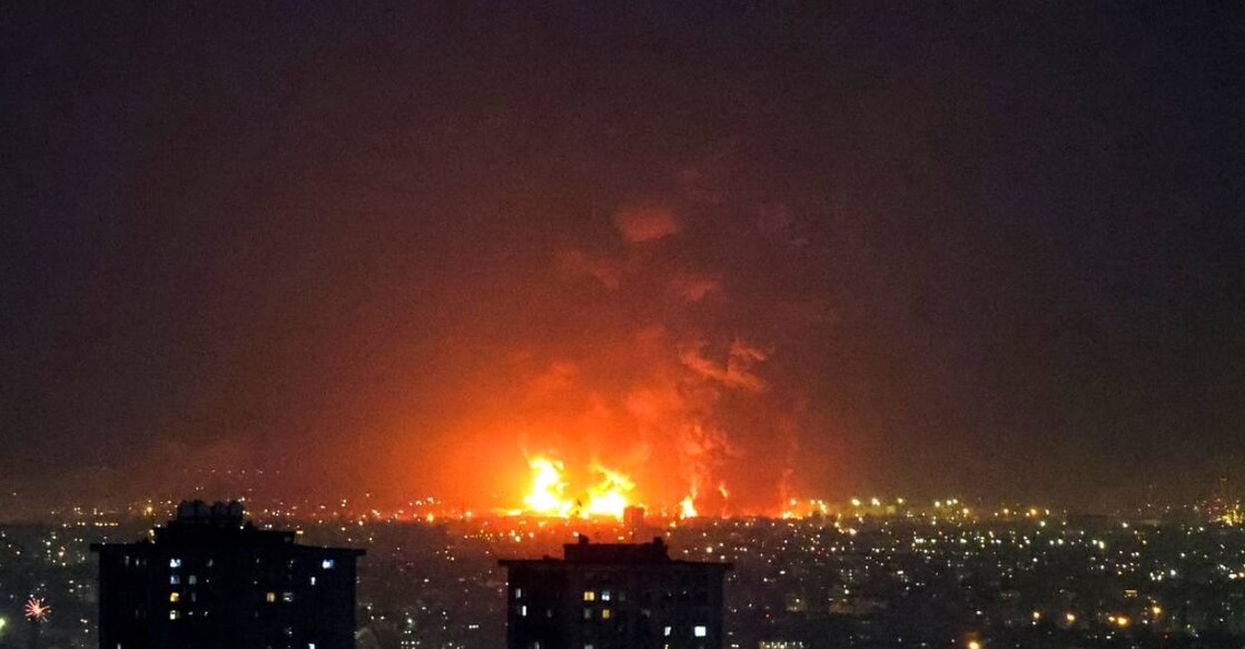 Explosions erupt following strikes at Tehran Oil Refinery in Tehran on March 7, 2026. Photo: AFP