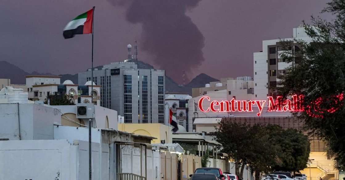A plume of black smoke rises from the port of Fujairah in the gulf emirate of Fujairah on March 4, 2026. Photo: AFP