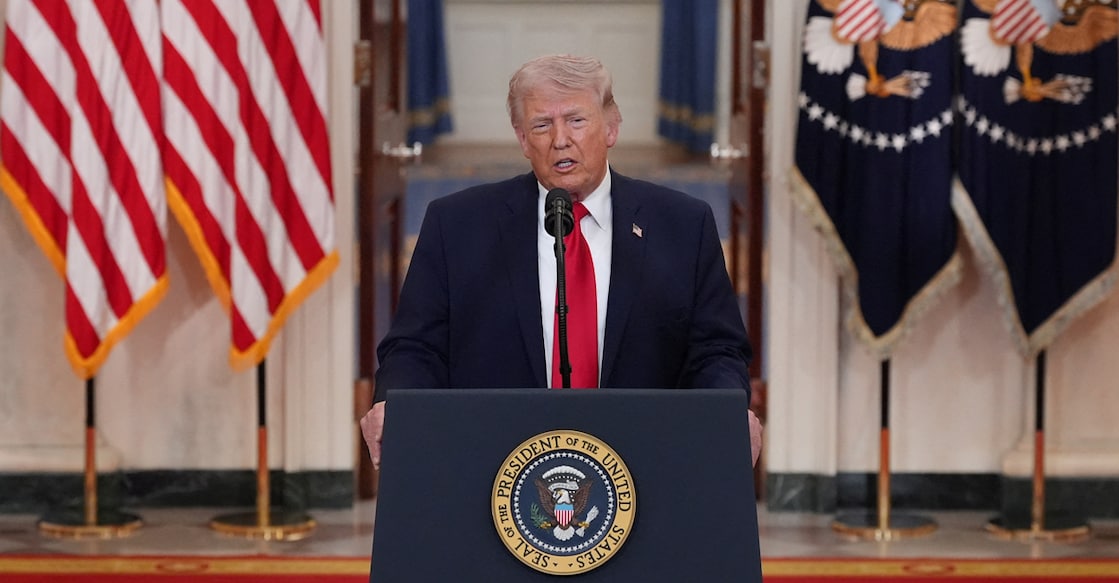 US President Donald Trump delivers an address to the nation about the Iran war at the White House in Washington, D.C., U.S. April 1, 2026. Photo: Alex Brandon/Pool via REUTERS