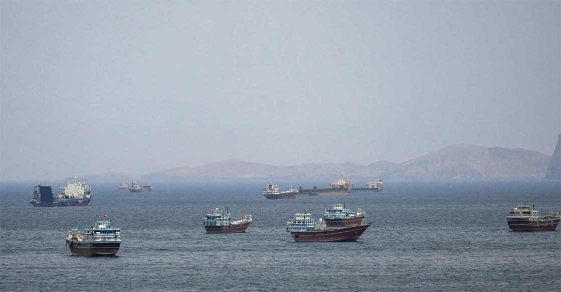 Ships and boats in the Strait of Hormuz, Musandam, Oman, April 22, 2026. Photo: Stringer/REUTERS