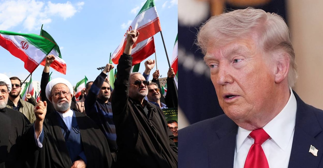 Iranian protest against US (L) and US president Donald Trump (R). Photo: AFP