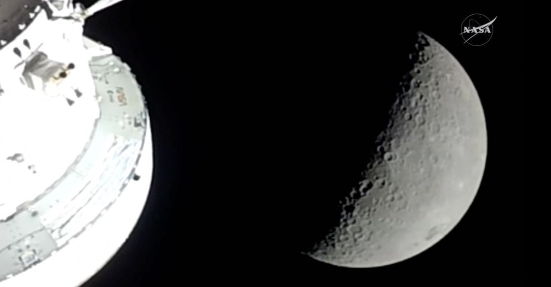 A view of the Moon as the Artemis II mission's Orion spacecraft approaches to reach its furthest distance from Earth. Photo: NASA/Handout via REUTERS
