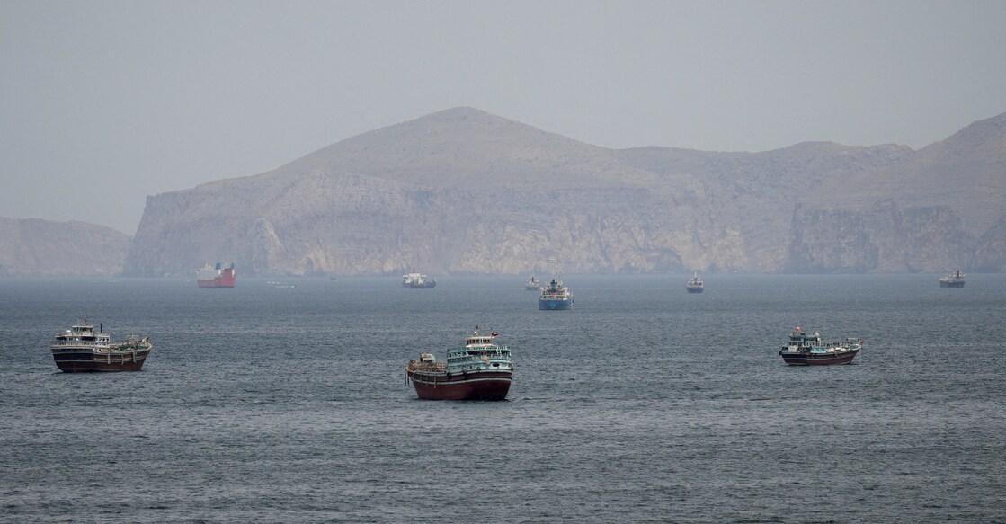 Ships and boats in the Strait of Hormuz, Musandam, Oman. Photo: File/ Reuters. 