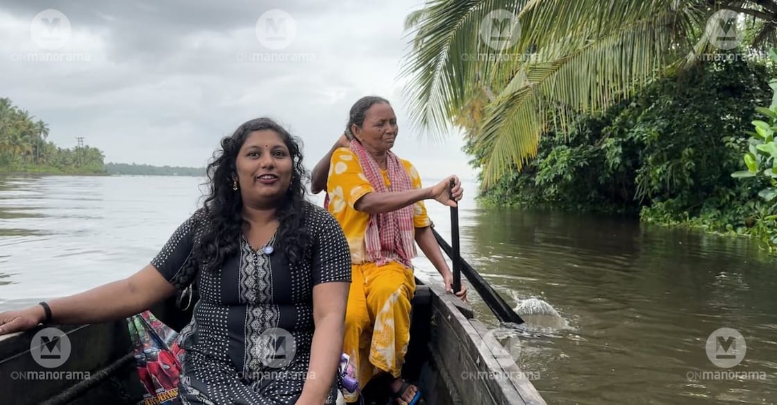 Thamburu and her aunt Ragini on their boat. Photo: Onmanorama