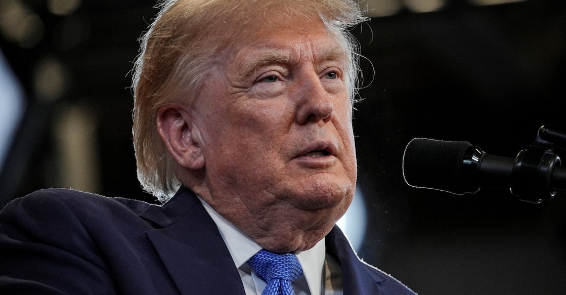 U.S. President Donald Trump delivers remarks at David S. Mack Center for Training and Intelligence in Garden City, New York on August 14, 2026. Photo: Reuters