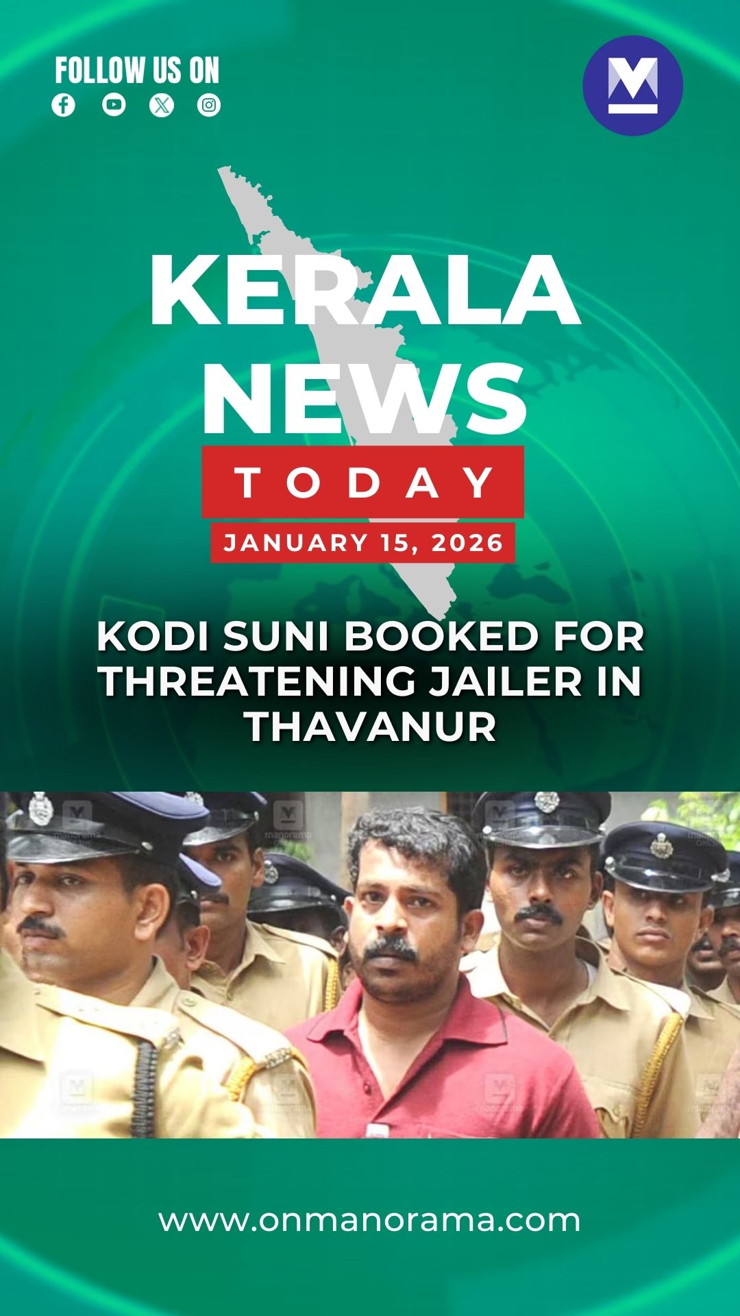 Kodi Suni booked for threatening jailer in Thavanur | Kerala News Today ...