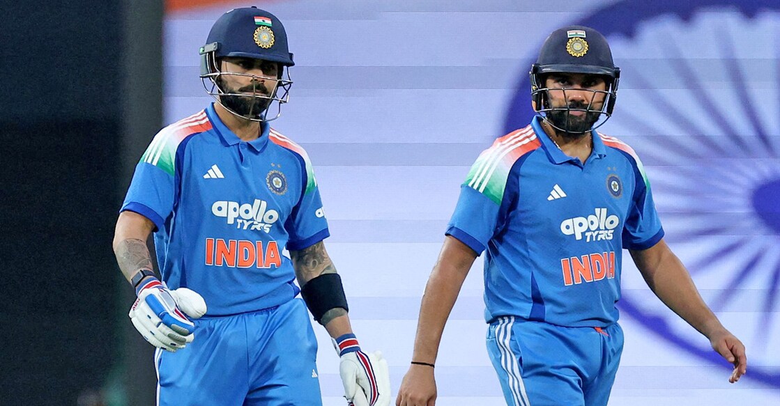 India's Virat Kohli and Rohit Sharma during the third ODI against Australia at the SCG in Sydney on October 25, 2025. Photo: AFP/ David Gray