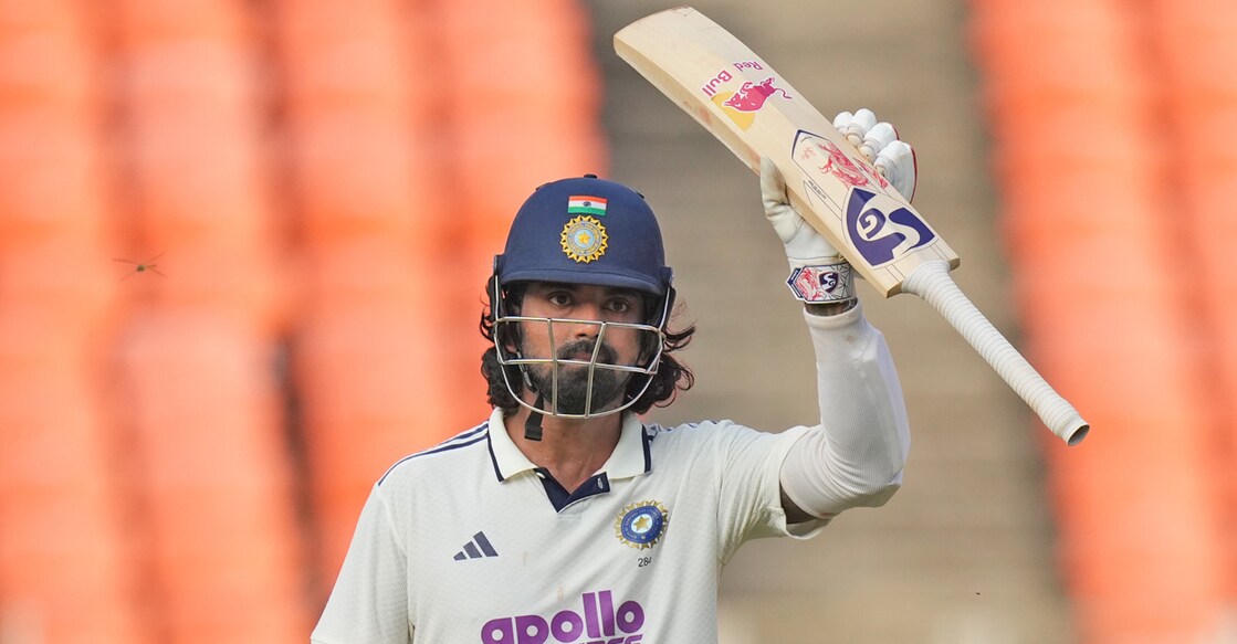 India’s KL Rahul plays a shot against West Indies on the second day of the first Test in Ahmedabad on October 3, 2025. Photo: PTI