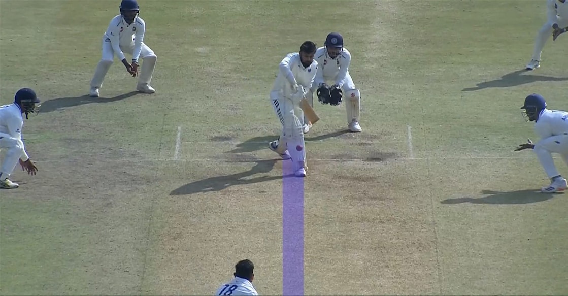 R Ashwin shared the screenshot of a TV replay for a leg before call made by Kerala against Madhya Pradesh’s Saransh Jain that was turned down by the umpires during Day 4 of the Ranji Trophy match in Indore on November 19, 2025. 