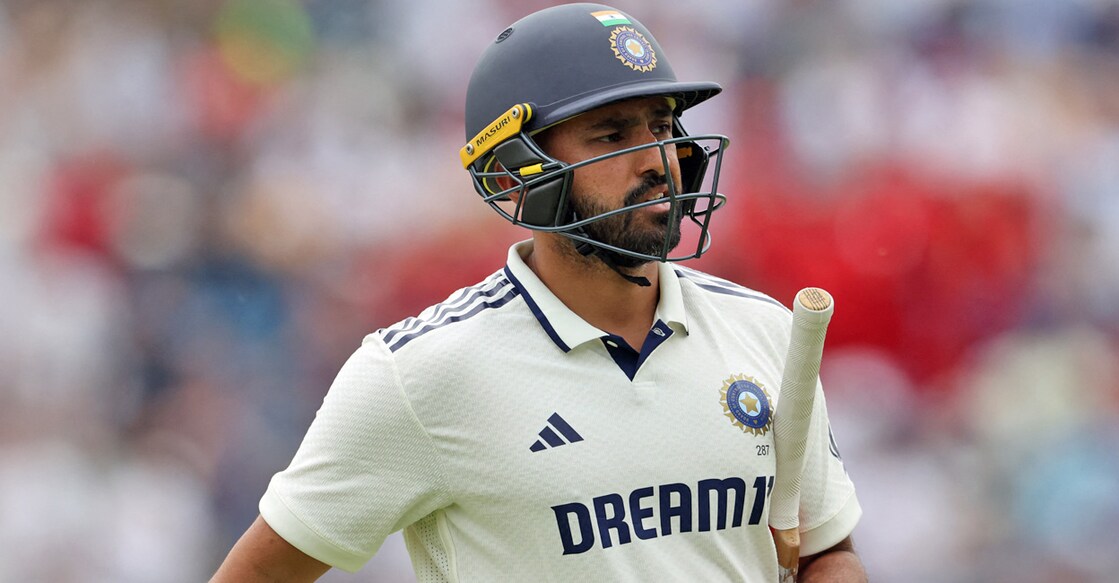 India's Karun Nair walks back to the pavilion after losing his wicket without scoring on day two of the first Test match against England at Headingley cricket ground in Leeds, northern England on June 21, 2025. File photo: AFP/ Darren Staples