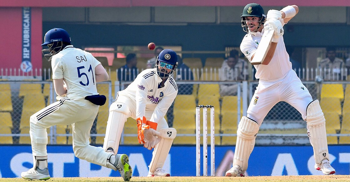 South Africa's Tristan Stubbs plays a shot during the fourth day of the second Test against India at ACA Stadium, Barsapara in Guwahati on November 25, 2025. Photo: PTI